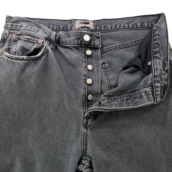 AGOLDE 90's Pinch Waist Jeans High Rise Straight Leg in Black Tea Size 31 - Picture 5 of 13